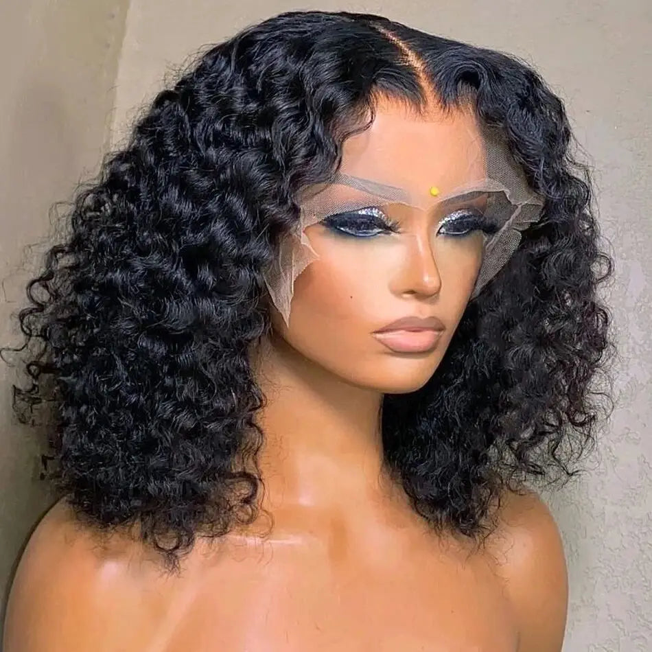 Bob Wigs For Women Human Hair 180% Water Wave Glueless Wig