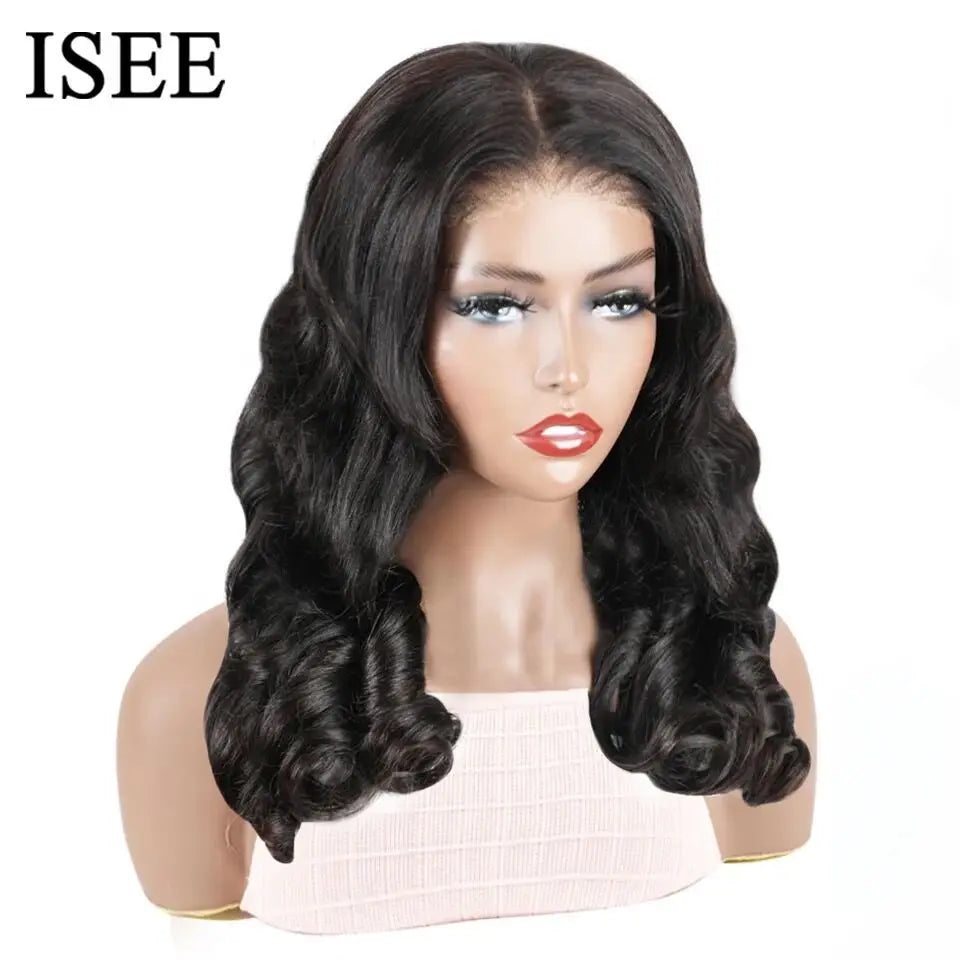 Perruque 6x4 HD Body Wave Lace Front Wig pré-découpée pré-épilée Wavy Lace Closure Wigs